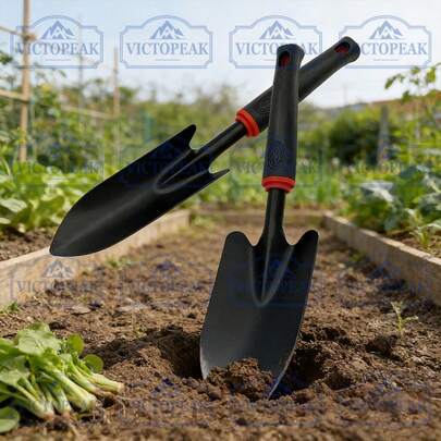 2pcs/Set Wide Shovel + Narrow Shovel, Household Gardening Accessories Hand Tools, Spade Garden Trowel, Small Hand Shovel, Tree Planting Tools, Garden Tools
