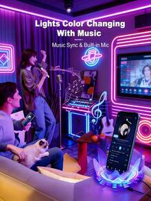 1 Set LED Light Strip, USB Powered, App Control, Music Sync Color Changing, Dimmable, Multiple Modes, Self-Adhesive, Available In Various Sizes, Suitable For TV/Computer Backlighting, Holiday, Indoor Home Decor, Bedroom Ambiance - Multicolor Light - View 3