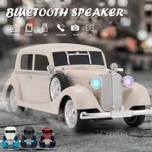 Dazone Dual 2-In Portable Bluetooth Party Speaker, Wireless Vintage 1934s Style Car Model Bluetooth Speaker, Portable Wireless Audio With TWS, USB/TF/FM/AUX, TYPE-C Charging For Camping, Home Decor & Parties - View 15