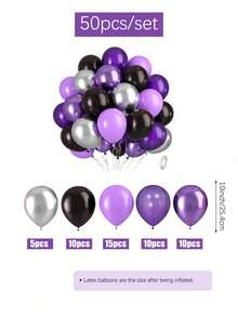 Juego de 50/53 globos de tema morado y negro para cumpleaños feliz, incluye globos de 16 pulgadas con letras "Happy Birthday", corazones morados, globos con forma de corazón plateados, globos morados, negros y plateados, adecuado para fiestas de cumpleaños, gender reveal, bodas, graduaciones, decoración de fiestas, fondos para photobooth, suministros para fiestas en el hogar - Multicolor - Ver 8