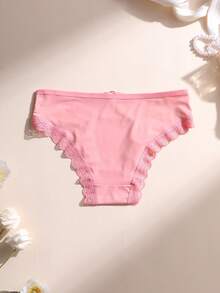Paquete de 5 bragas de mujer con encaje de talle bajo sin costuras, calzones de seda con diseño calado - Multicolor 2 - Ver 7