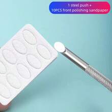 2-In-1 Steel Pusher Set, Nail File, Nail Buffer, Nail Clipper And Manicure Tools, Slanted Round Steel Pusher, Russian Double-Headed Cuticle Nipper And Nail Care Tools, Manicure Kit - Multiple Specifications - View 10