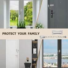 Cerrojo de cadena de puerta de acero inoxidable de alta resistencia, resistente a la oxidación, adecuado para dormitorio, apartamento, hotel y mascotas - Plateado - Ver 5
