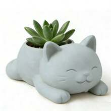 3D Printed Cat & Succulent Planter, Cute Cat Tail Shaped Flower Pot, Suitable For Indoor Small Plants, Mini Cactus Container, Office Desk Home Decor, Unique Gardening Gift For Cat Lovers - A - View 6