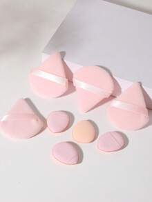 8件套化妆工具套装，包括：4个三角粉扑+4个迷你气垫粉扑 - 彩色 - 查看 1