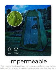 ONEEKA Nueva tienda de campaña portátil para playa, sencilla y ligera. Sus amplias ventanas de malla permiten la ventilación y la transpirabilidad, manteniéndote fresco durante tus actividades al aire libre. Apta para ducharse, usar como baño portátil y vestuario, ideal para parques, playas, eventos deportivos y otros lugares, además de ofrecer protección solar durante todo el día. - A - Ver 8