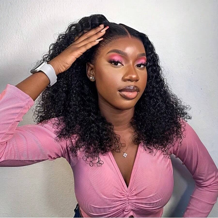 Glueless Deep Wave Lace Front Wig For Women - 13x4 Transparent, Pre-Plucked Brazilian Human Hair, 180% Density