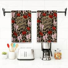 Leopard Print Cherry Towel, Vintage Cherry Pattern Soft Towel, Washable Decor Towel Cherry Print Towels - Black & Red Leopard Spot With Cherry Design, Soft Absorbent Polyester Hand & Towels, Modern Holiday Home Decor For Christmas, Thanksgiving, Housewarming Gifts, Contemporary Geometric Pattern, Hand Wash Only Kitchen Towel Set,Machine Washable - 16 X 24 Inch Rectangular Towels, Suitable For Kitchens And Bathrooms Kitchen Bathroom Towel Holiday Gift Holiday Decoration, Interesting And Unique Kitchen Dish Towel Cleaning Cloth Housewarming Gift Valentine's Day Wedding Anniversary Mother's Day Suitable For Birthdays, Anniversaries, Valentine's Day, Thanksgiving, Christmas, Halloween, Weddings,New Year's Gifts, Ideal Present For Her, Great Choice For Him, Family, Boyfriend, Girlfriend, Father, Mother, Lover, Daughter, Son, Grandparents, Friends, Classmates, And Pets. - 多色9 - 查看 2