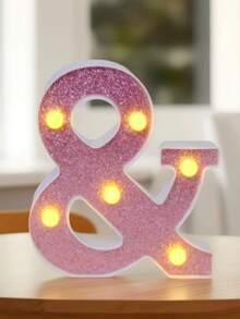 1个16厘米/6.3英寸玫瑰金LED发光字母灯，电池供电，闪烁字母灯，适用于婚礼、求婚、生日派对、周年纪念、节日装饰、桌面装饰、字母照明、卧室夜灯 - 深粉紅色 - 查看 41