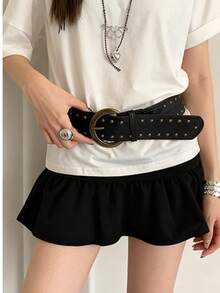 2025新款复古美式朋克风铆钉腰带，百搭牛仔裤皮带 - 美式復古皮帶 - 查看 9