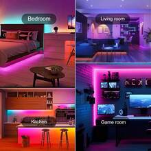 100ft RGB Music Sync Color Changing LED Strip Lights, With Smart APP Control Remote, Suitable For Bedroom Room Lighting, Soft Home Decor - Colored Light - View 6