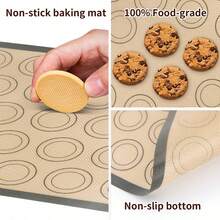 1pc Macaron Silicone Baking Mat - Non-Stick Silicone Macaron Baking Mat/Pastry Cookie Liner (Reusable/Half Sheet), Perfect Baking Set For Macarons, Pastries, Cakes And Breads, Household Kitchen Essential - View 7