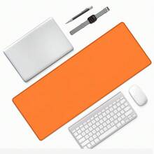 1pc High Saturation Vibrant Orange Solid Color Large Mouse Pad, Retro Energetic Big Size Precise Control Wear-Resistant Anti-Dirty Anti-Slip Waterproof Edged, Suitable For Study, Office, E-Sports Gaming, Vintage Style Desktop Decor Office Desk Desk Office Supplies Office Accessories Desk Mat Mousepad Study Table Mouse Pad For Desk Desk Decor - Rectangle - View 4