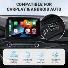 2026 Upgraded Wireless CarPlay Adapter, Mini USB Car Play Wireless Adapter For IPhone Android Apple, 2 In 1 Plug And Play Bluetooth Carplay - A - View 3