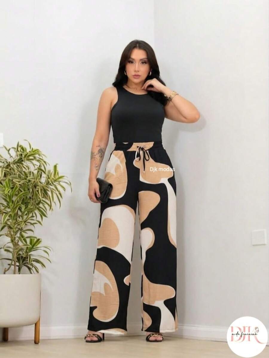 Wide-Leg Pants In DUNA Fabric, Unlined, Woven Fabric WITHOUT Elastane, With Pockets (Size Chart Available) - Neutral Palette - View 1