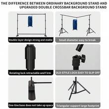 SH Double-Crossbar Backdrop Background Stand Frame Support System For Photography Photo Studio Video Muslin Green Screen - Ver 6