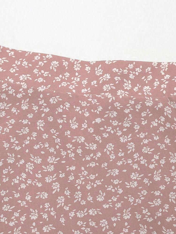 EARO Women's Spring/Summer Ditsy Floral High Waist A-Line Flowy Chiffon Skirt, Casual Outdoor Outfit Vacation - 淺粉色 - 查看 7