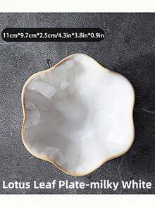 1pc Ceramic Lotus Leaf Design Jewelry Tray, Decorative Desktop Storage Box For Rings, Earrings, Keys And Small Accessories, Suitable For Birthday, New Year And Valentine's Day Gifts - Multicolor - View 6