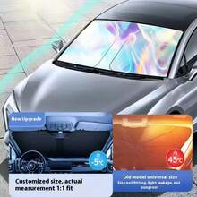 1pc Car Windshield Sun Visor Foldable Sun Shade Cover For Front Window - UV Protection & Interior Cooling - A - View 5