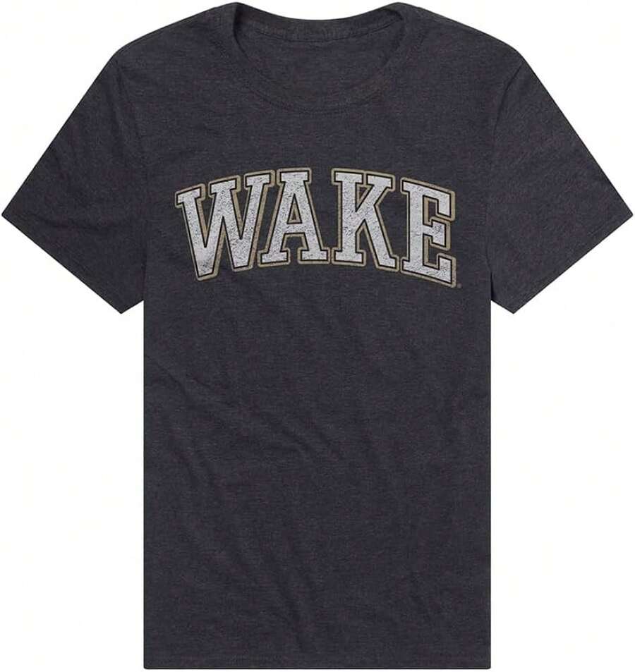 Official Distressed School Name Collegiate Classic Ring-Spun T-Shirt Unisex For Men & Women Collection - 黑色 - 查看 1
