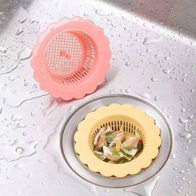 Flower-Shaped Plastic Sink Strainer - Drain Catcher, Kitchen Sink Bathroom Drain Filter, Drain Trap, Toilet Clog And Pest Protection, Kitchen Sink Drain Strainer