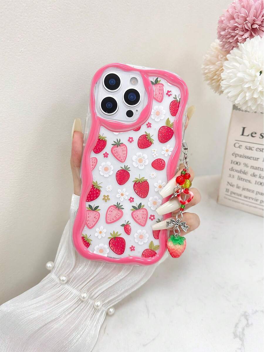 Ốp lưng điện thoại chống rơi hình hoa dâu tây trong suốt, chất liệu kem, tương thích với iPhone 14, 14 Pro, 14 Pro Max, 13, 13 Pro, 13 Pro Max, 11, 11 Pro Max, 12, 12 Pro, 12 Pro Max, XR, XS, 15, 15 Pro, 15 Pro Max, 16, 16 Pro, 16 Pro Max, 17, 17 Pro, 17 Air, 17 Pro Max, Galaxy S24, A04, A12, A13, A14, A23, A24, A32, A33, A51, A52, A53, A54, A72, S20 FE, 9, 9A