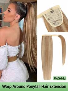 Tóc giả đuôi ngựa 13 lớp thoáng khí, thiết kế lưới hoa hồng, làm từ tóc thật, kèm 3 kẹp, mềm mại và bóng mượt, dễ đeo và tháo, thoải mái và bền lâu. - Nhiều màu - Xem 11