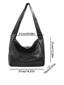 High End Soft Shoulder Bag With Large Capacity And Versatile Commuting Bag, Crossbody Bag, Daily Sports Bag - Black - View 4