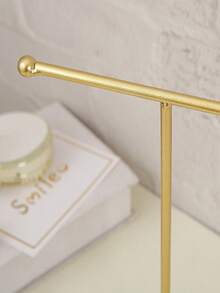 Multi-Functional Metal Jewelry Organizer Rack, Vertical Jewelry Display Stand, Durable Metal Design, Jewelry Tower For Necklaces, Bracelets, Earrings, Rings, Keys Storage, Space-Saving, Vanity Tabletop Decor, Elegant Wrought Iron Style, Practical Storage Accessory - Gold - View 5