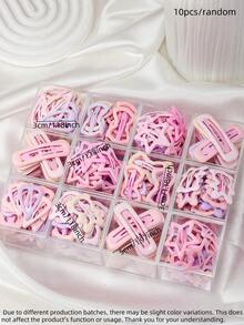 10/20/60个/套 梦幻粉紫色BB夹，刘海夹 - 适合女孩和女士，适合日常、上学、外出、约会等各种场合，多种可爱造型，如星星、爱心，搭配柔和的马卡龙色，甜美可爱，满足各种造型需求，为发型增添可爱活力。 - 彩色 - 查看 27