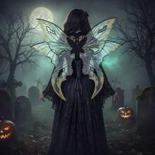 Butterfly Wing For Women, Double Layered Glitter Cutout Sheer Fairy Wings Halloween Cosplay Supplies - Black - View 6