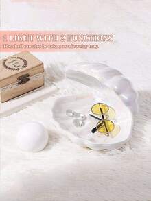Ceramic Shell-Shaped Jewelry Storage Tray, Shell-Shaped Jewelry Dish Stand, Small Ceramic Item Dish, Shell-Shaped Jewelry Storage Dish, Ring Tray, Key Bowl, Decorative Jewelry Dish, Cute Room Decoration Jewelry Storage, Suitable For Storing Rings, Earrings, Necklaces, Bracelets, Cute Shell-Shaped Jewelry Dish, Suitable For Bedroom, Bathroom, Entrance Key Dish And Other Scenes. - Multicolor - View 6