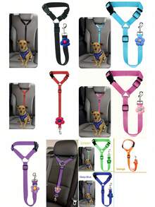 1 chiếc dây dắt chó ngồi ghế ô tô, dây dắt thú cưng trong xe, dây an toàn cho chó trên xe hơi, khóa dây an toàn cho chó trên xe hơi, phụ kiện ghế ô tô cho chó, quà Giáng sinh - Nhiều màu - Xem 5