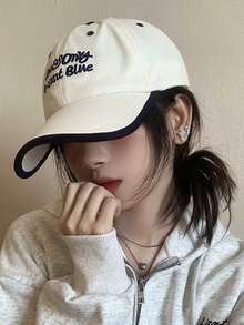 1pc Unisex Baseball Cap, Casual Embroidered Letter Design, Outdoor Sun Protection Hat - Multicolor - View 5