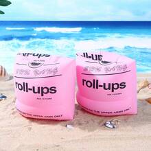 1对充气臂圈，夏季泳池派对手臂漂浮物，臂套，双气室游泳臂圈，适合各种体重范围 - 多色 - 查看 3