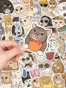 50 Stück süße Katzen Ästhetik Aufkleber, kawaii realistische Katzen Graffiti Aufkleber, lustige Haustier Aufkleber für Tagebuch, Kühlschrank, Schrank, Geldbeutel, Rucksack, Umschlag, Zeitschrift, Dekoration, Studenten Belohnung - Verschiedenfarbig - Übersicht 7