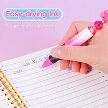 2支/盒 中性色圆珠笔，趣味DIY串珠旋转笔，多功能简约考试书写文具笔（学生适用） - 中性筆 - 查看 2