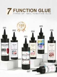 XEIJAYI Esmalte de uñas de gel de 100ml con capa superior de vidrio de larga duración, capa base de goma resistente, fortalecedor de uñas LED UV, gel floreciente, pegamento para puntas de uñas y suavizante de cutículas - Multicolor - Ver 2