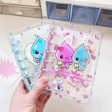 1pc Transparent Spiral Notebook, 3D Embossed Diamond Sticker Spiral Notebook, Sticker Book, KPOP Photo Card Storage Notebook, Double-Ring Soft Leather Transparent Spiral Notebook, Handmade DIY Diary, Photo Album, Sticker Book, Notebook, Scrapbook, Planner, School & Office Supplies - Multicolor - View 3