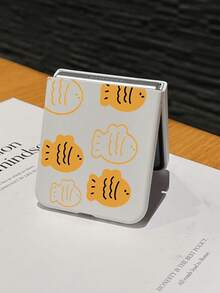 1个时尚简约亲肤PC材质可爱简约鱼元素折叠手机壳，可保护手机并防止跌落，适用于：三星Galaxy Zflip 3/Zflip 4/Zflip 5/Zflip 6/Zflip 7/ Find N3 Flip/ Razr 50 Ultra/ Razr 60 Ultra/ Razr 60/ Rolla Razr 50/小米MIX Flip/Galaxy Z Flip7 FE - 白色 - 查看 3