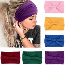 6pcs Women's Wide Headbands, Unisex Knotted Headwraps, Large African Style Headbands Hair Accessories Summer Beach Hair Bands - Multicolor - View 7