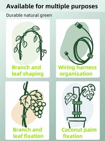 1/3/5m  Reusable Garden Tie Tape - Dual Sided Plant Support Straps For Climbing Vines, Tomato & Branches Green Plant Hook And Loop Straps 10M Roll|Adjustable Trunk Support Tape For Outdoor Gardening & Flower Binding Garden Straps 10M|Weatherproof Plant Training Tape For Vine Shaping & Cable Management