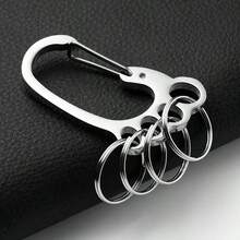 Stainless Steel Keychain In The Shape Of A Small Footprint, A Multi-Ring Personalized Anti-Loss Accessory For Car Keys - A - View 4