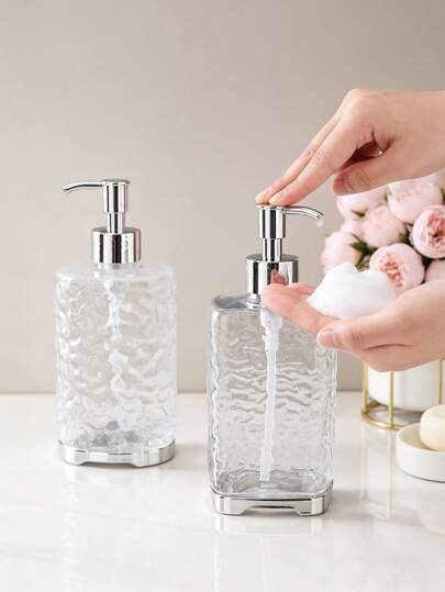 1 st återfyllningsbar lotionflaska, tvålpump, handspritpump, återanvändbara behållare med lock för schampo, kroppstvål, tvättmedel, toner och lotion, perfekt för badrum, dusch, diskho, tvätt | Badrumstillbehör | Heminredning