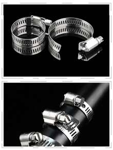 25pcs Adjustable Stainless Steel Hose Clamps - Suitable For Household Pipes, Automotive And Industrial Applications - Round Socket Design - Round - View 4