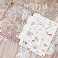 This Exquisite And Adorable Cartoon Anime Bowknot Flower Heart Double-Sided Colorful Acrylic Transparent Crystal Back Cover Is Shock-Resistant And Durable, Suitable For IPad 7th, 8th (10.2 Inch) And 10th Generation. It Has A Built-In Pen Slot, Supports Sleep/Wake Function And Multiple Folding Stand Modes, Making It An Excellent Holiday Gift. - Multicolor - View 4