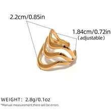 Frminee 3pcs/1pc Minimalist 18K Gold-Plated Stainless Steel Ring Set, Waterproof And Stylish Rings, Stackable Statement Jewelry, Western Jewelry, Suitable For Everyday Wear, And A Holiday Gift. - Multicolor - View 7