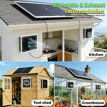 pfsynb 25W Solar Fan For Chicken House With DlY Dual Fans, Solar Exhaust Fan For Shed, Greenhouse Dog House & Outside, Solar Powered Fan For Intake Or Exhaust Vent Cooling - A - View 3