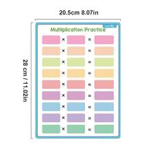 4pcs/Set Math Multiplication Division Chart For Kids Double Side Multiplication Table /Multiplication Practice Manipulatives Chart Kid Quick Calculation Math Training Whiteboard Home School Teaching Tools - Multicolor - View 4