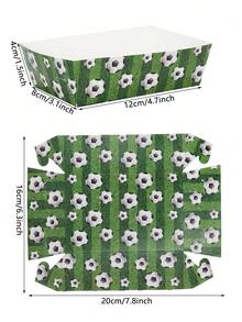 10 pezzi/20 pezzi/30 pezzi Vassoi di carta a forma di barca per alimenti, colore verde e bianco, decorazioni e forniture per feste di compleanno a tema calcio. Piatti, vassoi monouso per nachos, spuntino, dessert, cestini portaoggetti per decorazioni e gadget di feste a tema calcio/football - Multicolore - Visualizzare 2